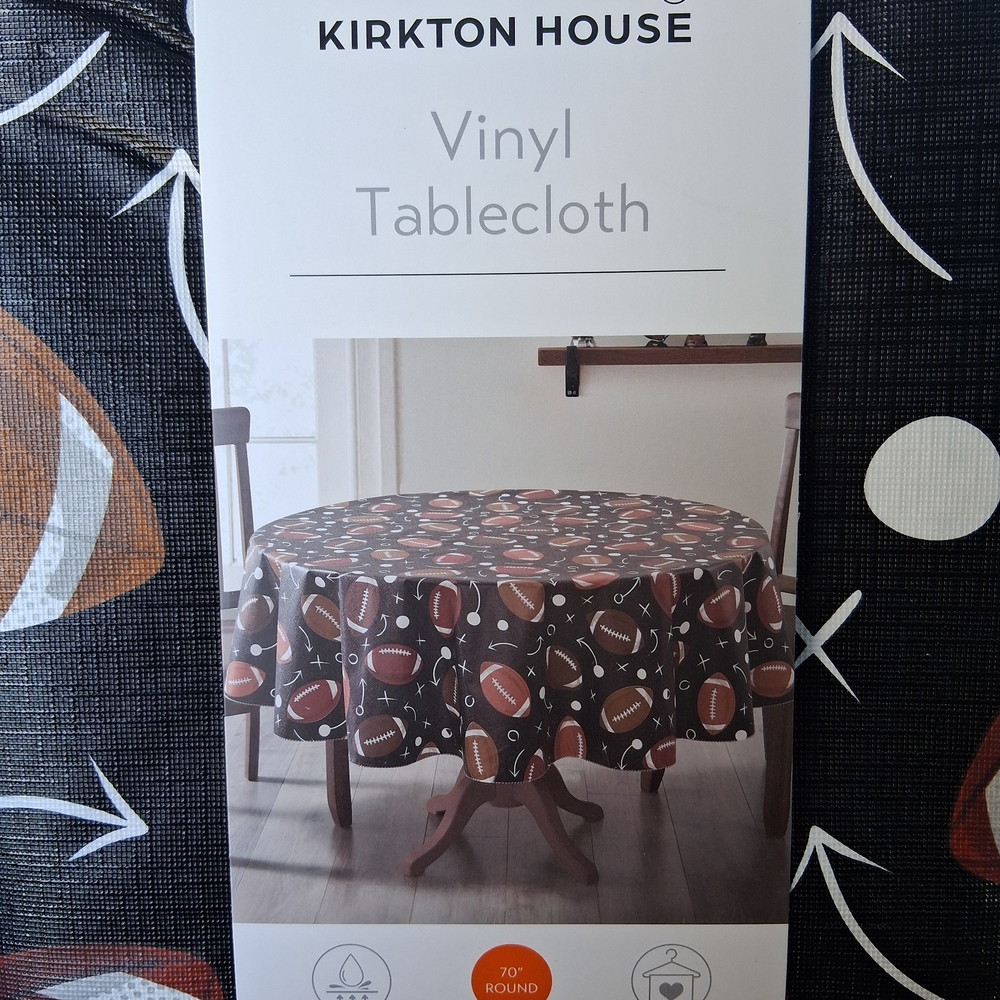Kirkton House Vinyl Tablecloth with Football Design